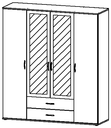 Drehtürenschrank, Twin