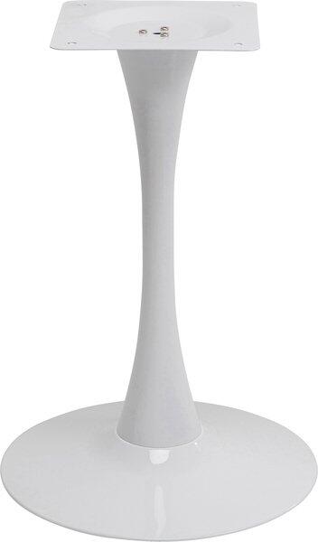 Weiß lackiertes Tischgestell Schickeria mit konischer Form und kreisförmiger Basis.