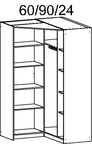 Drehtüren-Eckschrank, Bremen Extra