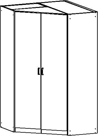Drehtüren-Eckschrank, Bremen Extra