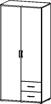 Drehtürenschrank, Twin