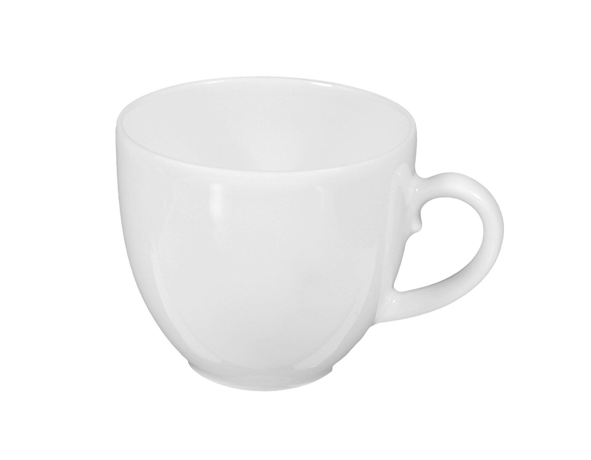 Espressoobertasse Rondo/Liane mit abgerundeter Form und Henkel, dargestellt in seitlicher Perspektive.