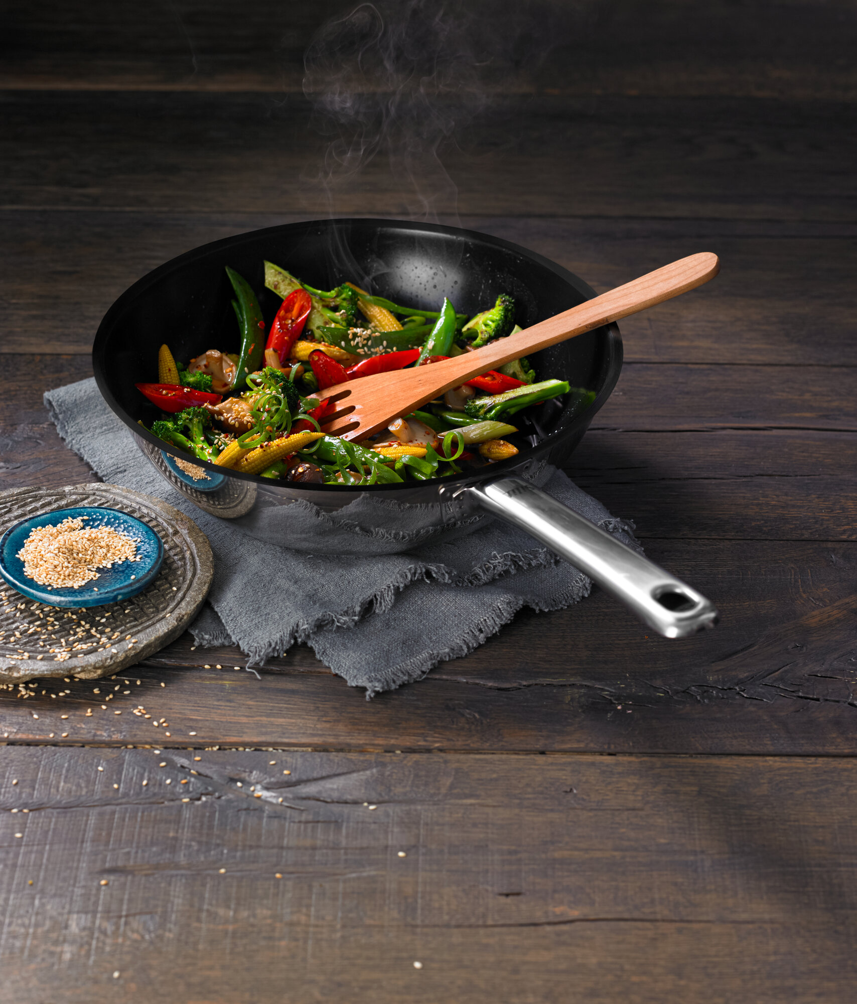 Wok, Tisch und Party