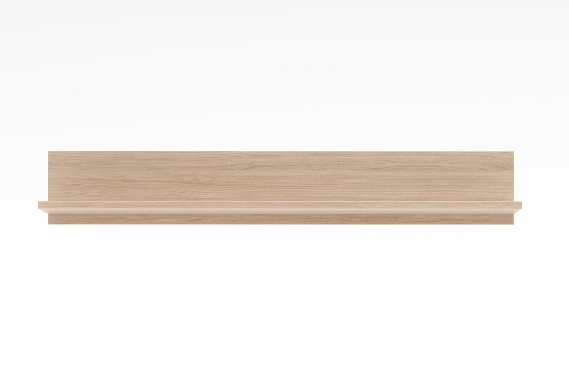 Wandboard Tibor-G mit zwei Ebenen und Basalt Holzstruktur MDF auf einem weißen Hintergrund.