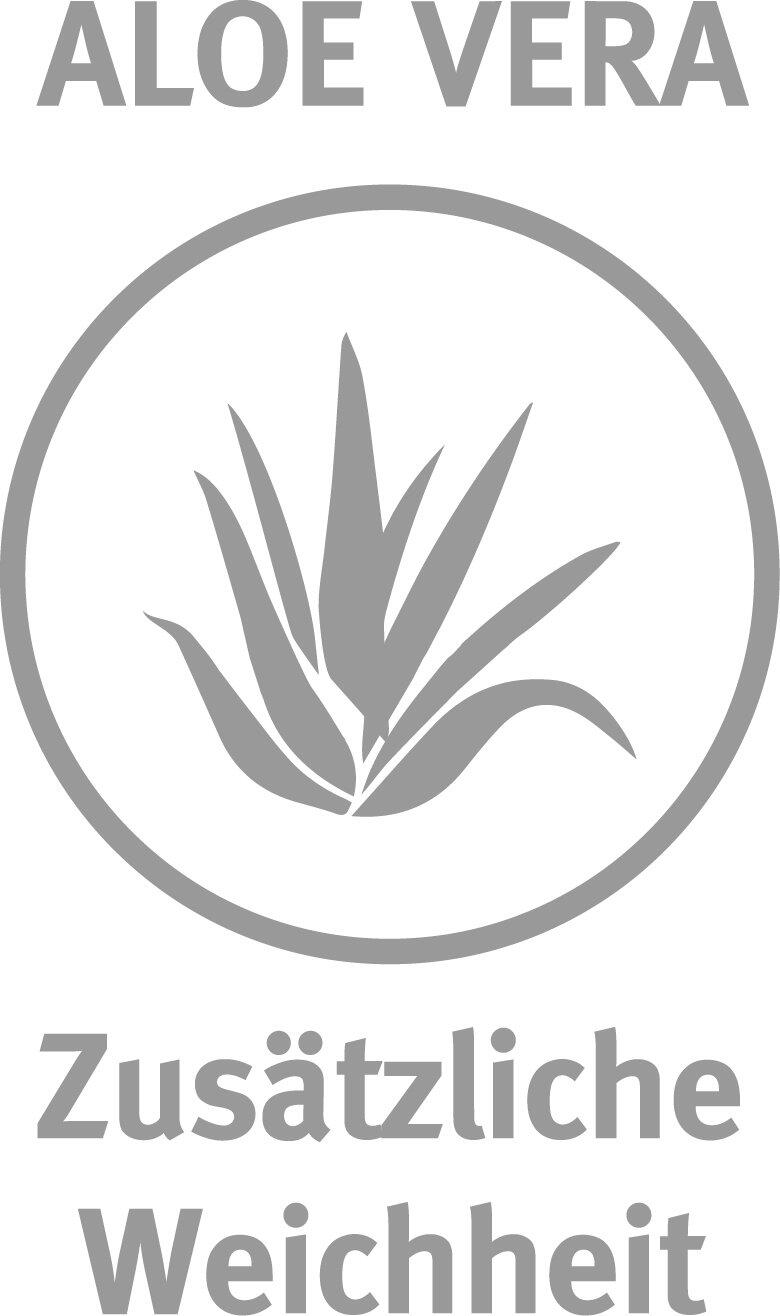 Sommerbettdecke Amera: stilisierte Aloe Vera Pflanze in einem Kreis, die für zusätzliche Weichheit steht.