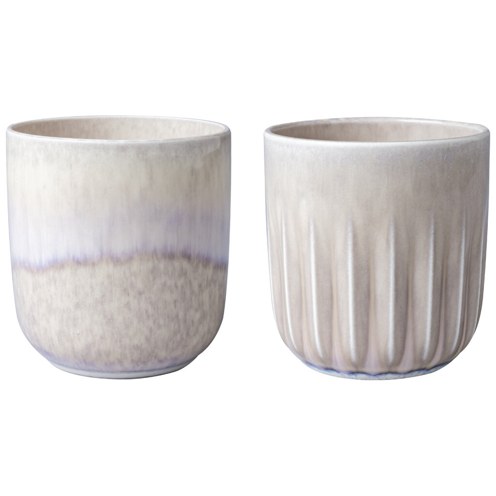 Becher Set 2tlg., Perlemor Sand