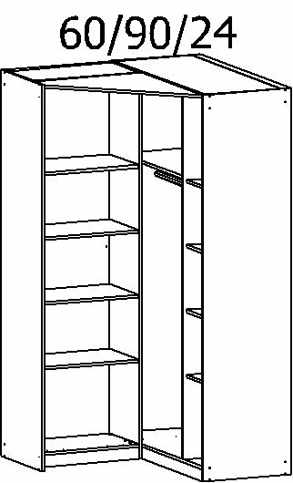 Drehtüren-Eckschrank, Alabama