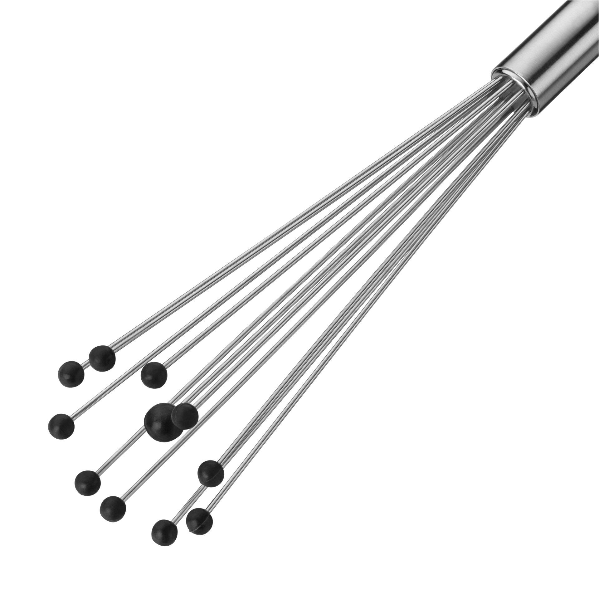 WMF Rührblitz Profi Plus – Detailaufnahme des silberfarbenen Massagegriffs mit flexiblen Metallstiften und kugelförmigen Noppen zur Rückenmassage.