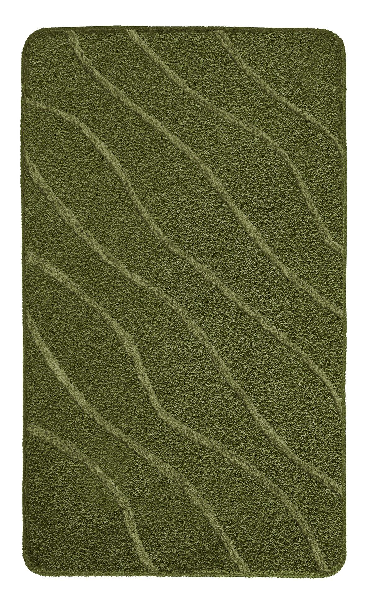 Badteppich Tram Forest mit geometrischem Muster und erhöhten horizontalen Linien für eine rutschfeste Oberfläche.