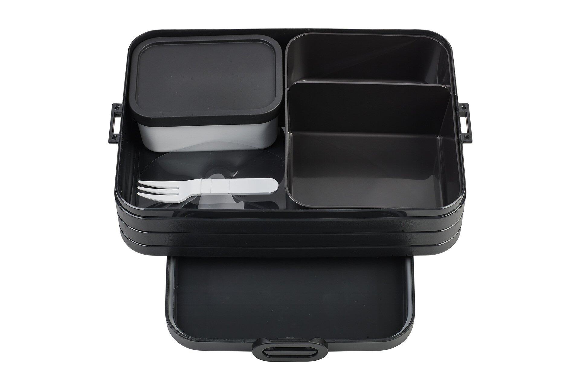 Mepal - Bento Brotdose Large Take A Break - 1,5 l - Nordic black | Brotdose mit Bento Box - Für 2 Sandwiches oder 4 Brotscheiben - Lunchbox für kleine Snacks & Reste - Brotdose Erwachsene - Bild 4