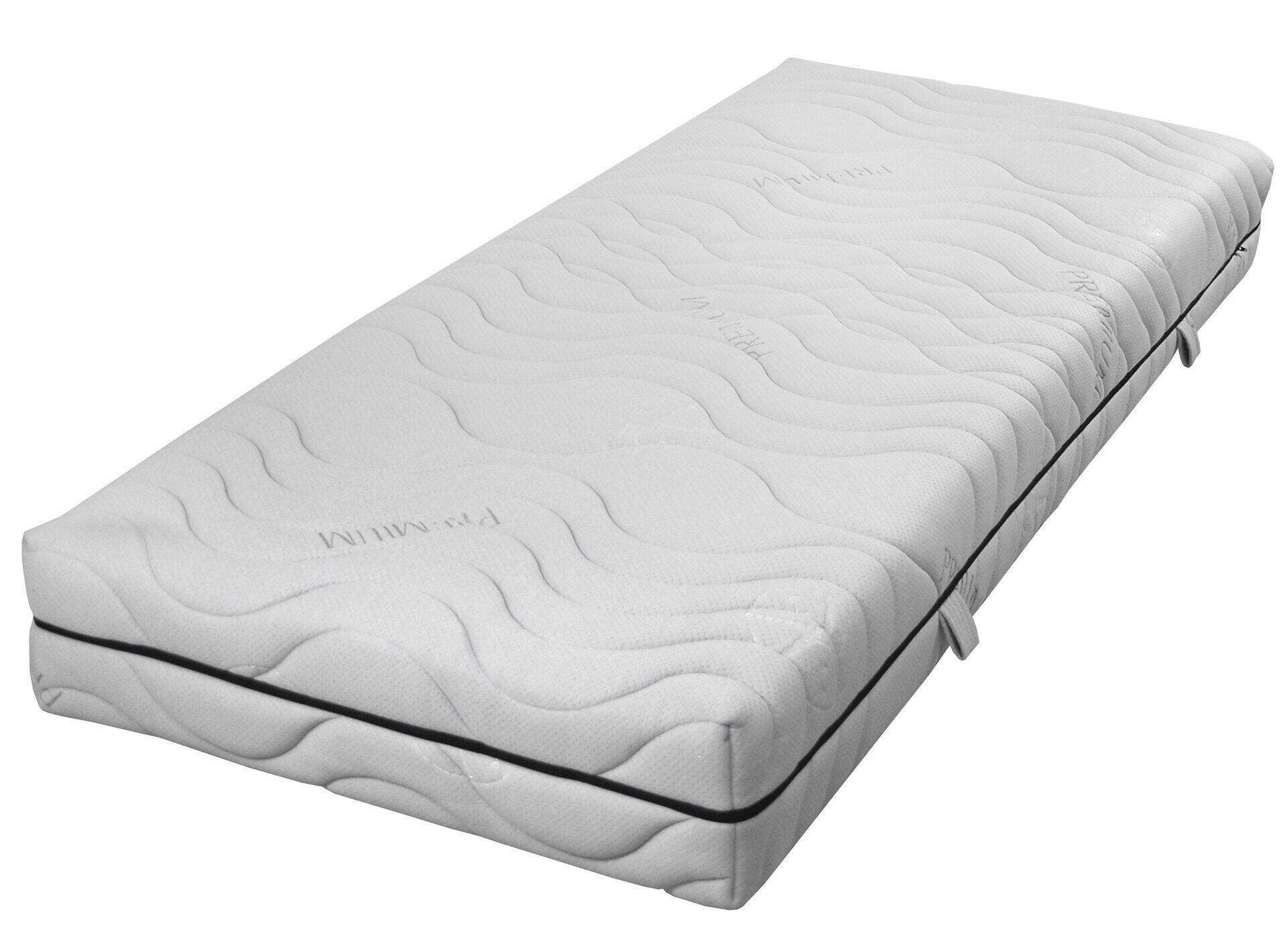 Matratze DormiPur K310 in Seitenansicht mit wellenförmiger Profilstruktur und Zonenstufung für differenzierte Körperunterstützung.