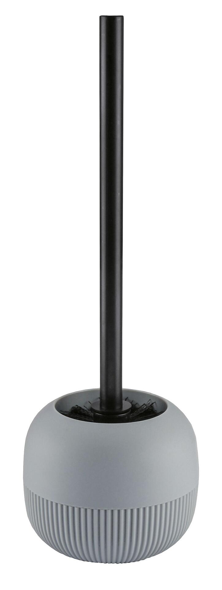 Grauer WC-Bürsten-Halter Scout mit strukturiertem Standfuß und senkrecht erhabenem Stiel.