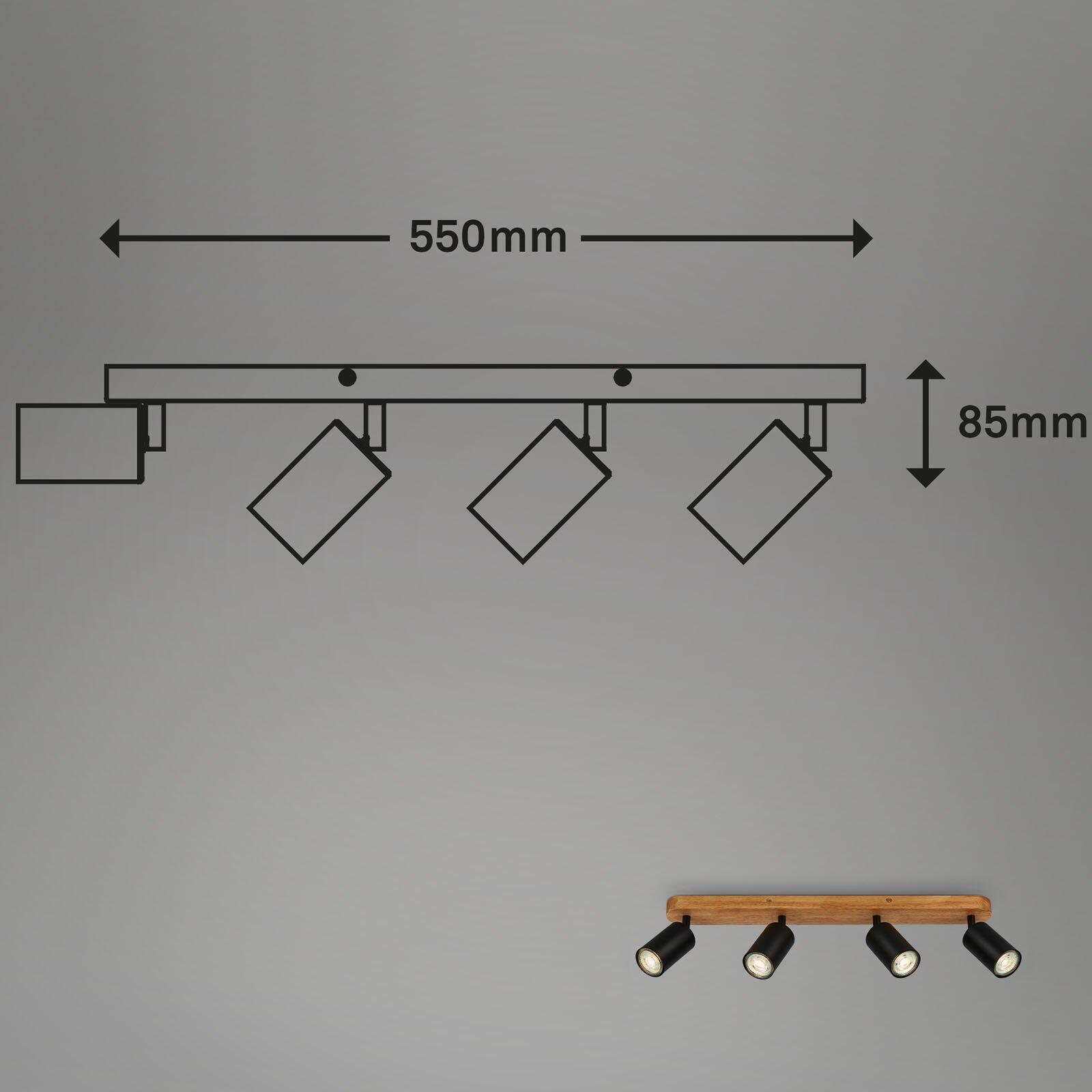 Spot Kullig Deckenleuchte mit fünf schwenkbaren, quadratischen Scheinwerfern und horizontalem Metallkorpus, die durch die verstellbaren Arme eine individuelle Ausrichtung des Lichtstrahls ermöglichen.