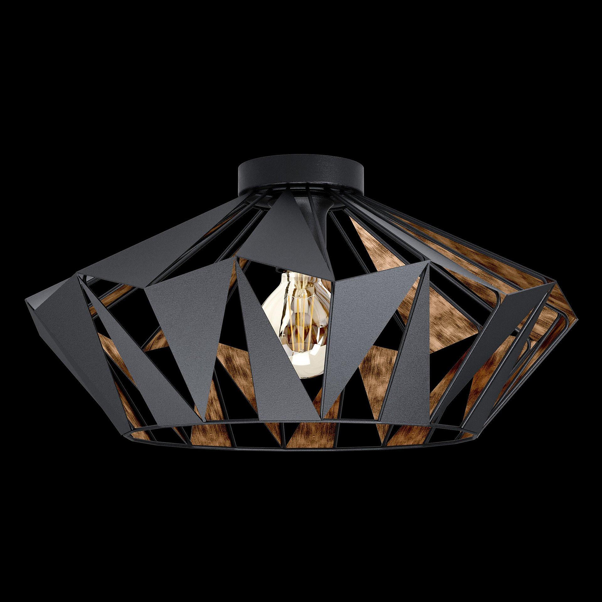 Deckenleuchte Carlton 6 mit filigraner, geometrischer Metallstruktur im Vintage-Design und Edison-Glühbirne.
