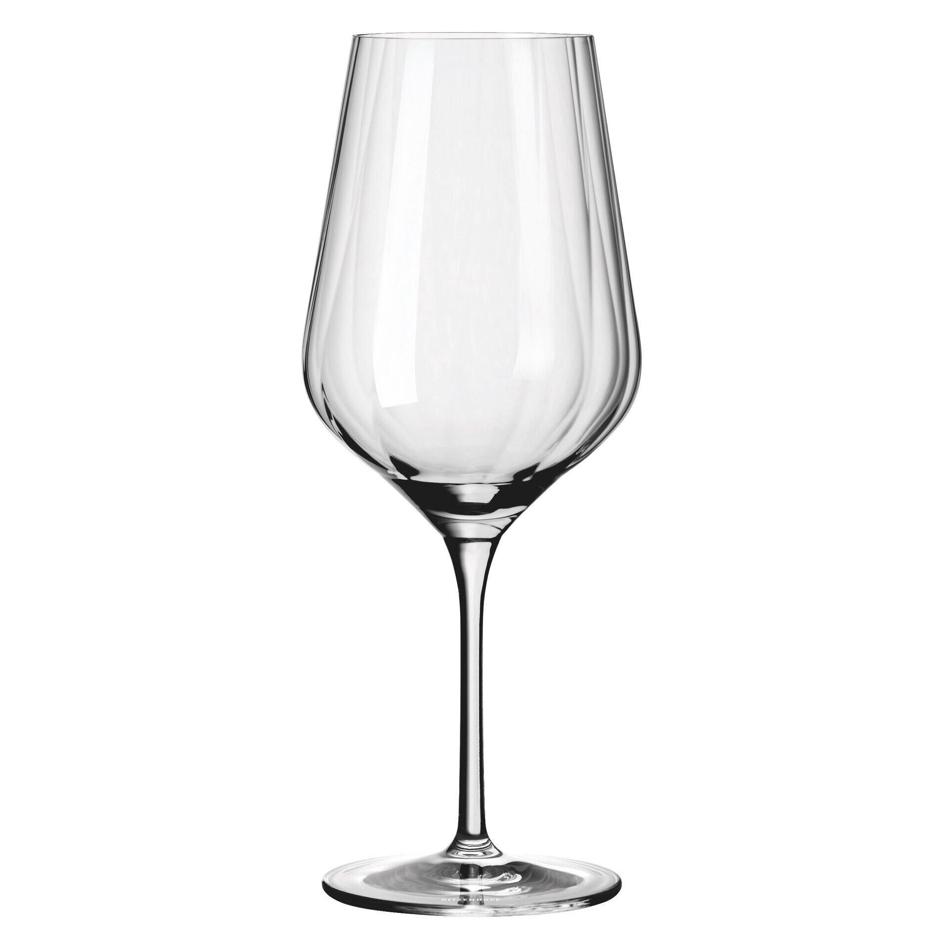 Rotwein-Glas mit klassischer Form, elegantem Stiel und Kristallglas-Optik.
