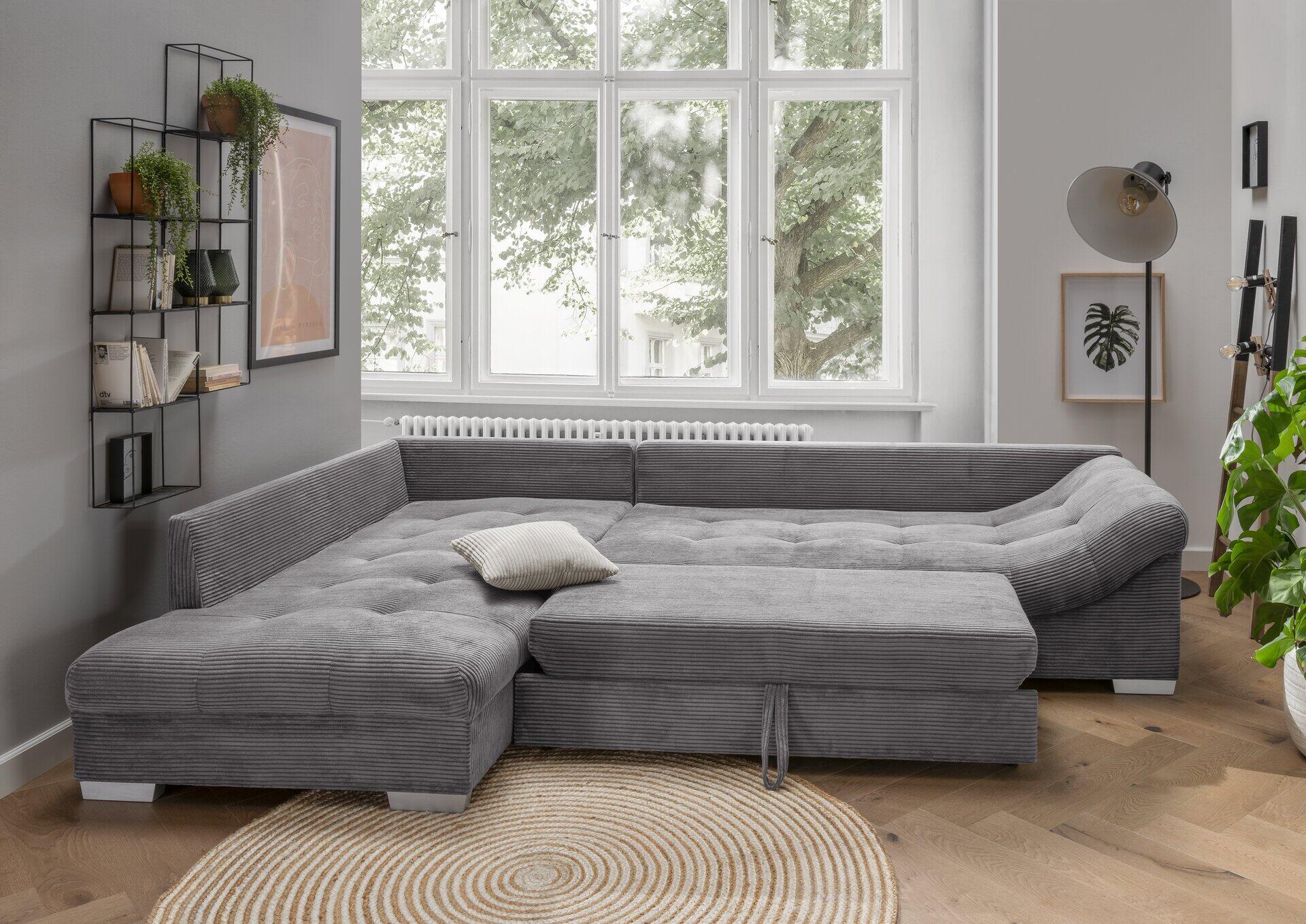 Ecksofa, Alvito | Grau | Ottomane links
