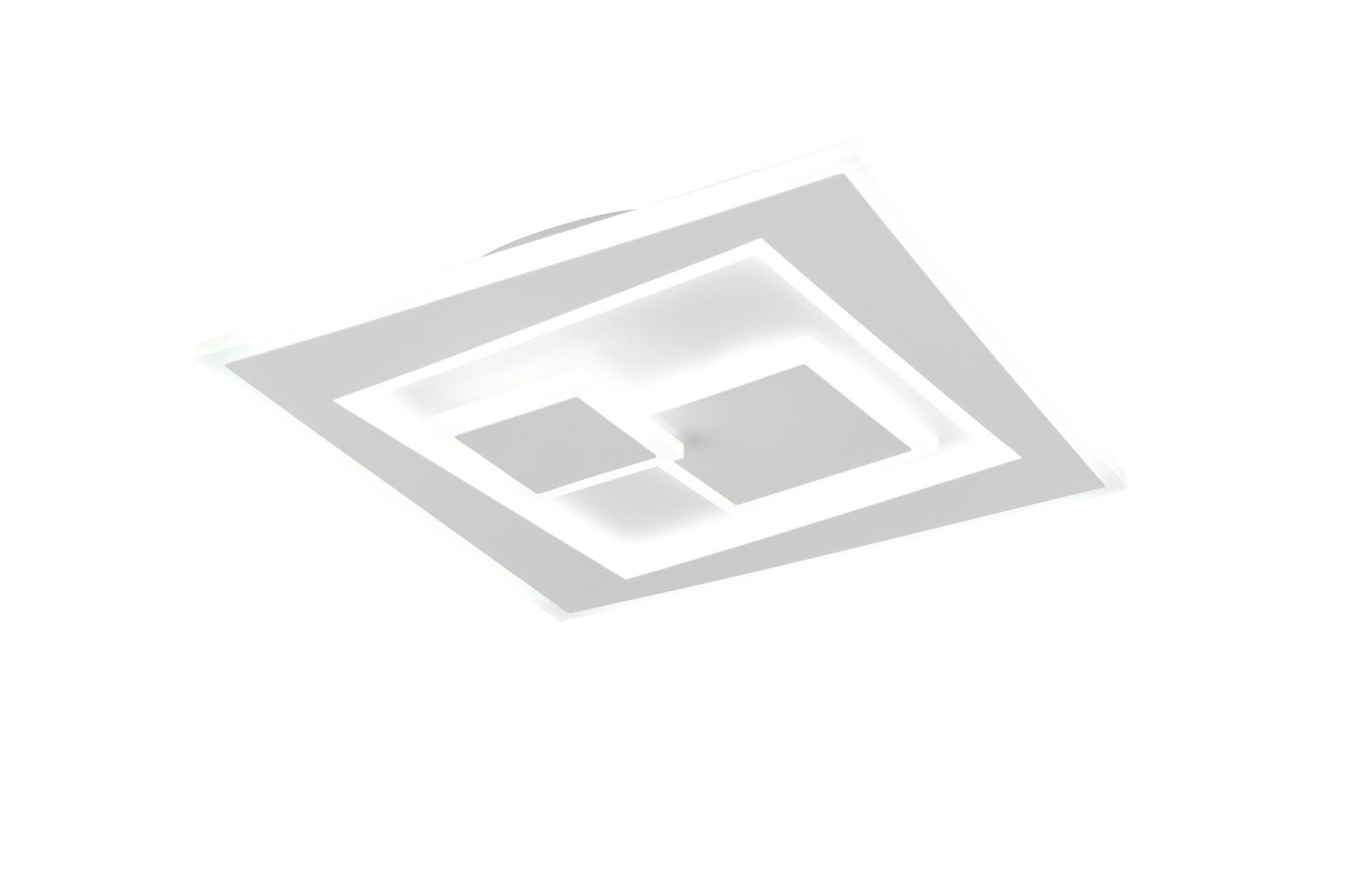 Deckenleuchte Degas mit quadratischem Design und konzentrischen, beleuchteten Rahmen, die durch einen dunklen Mittelbereich einen Kontrast erzeugen.