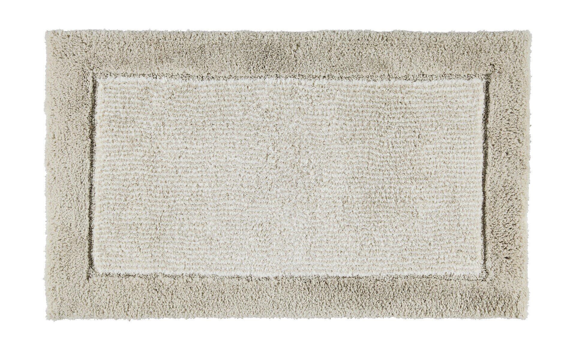 Heller, rechteckiger CAWÖ Two-Tone Handtuch aus Baumwolle, gezeigt aus der Vogelperspektive mit hochfloriger Oberfläche.