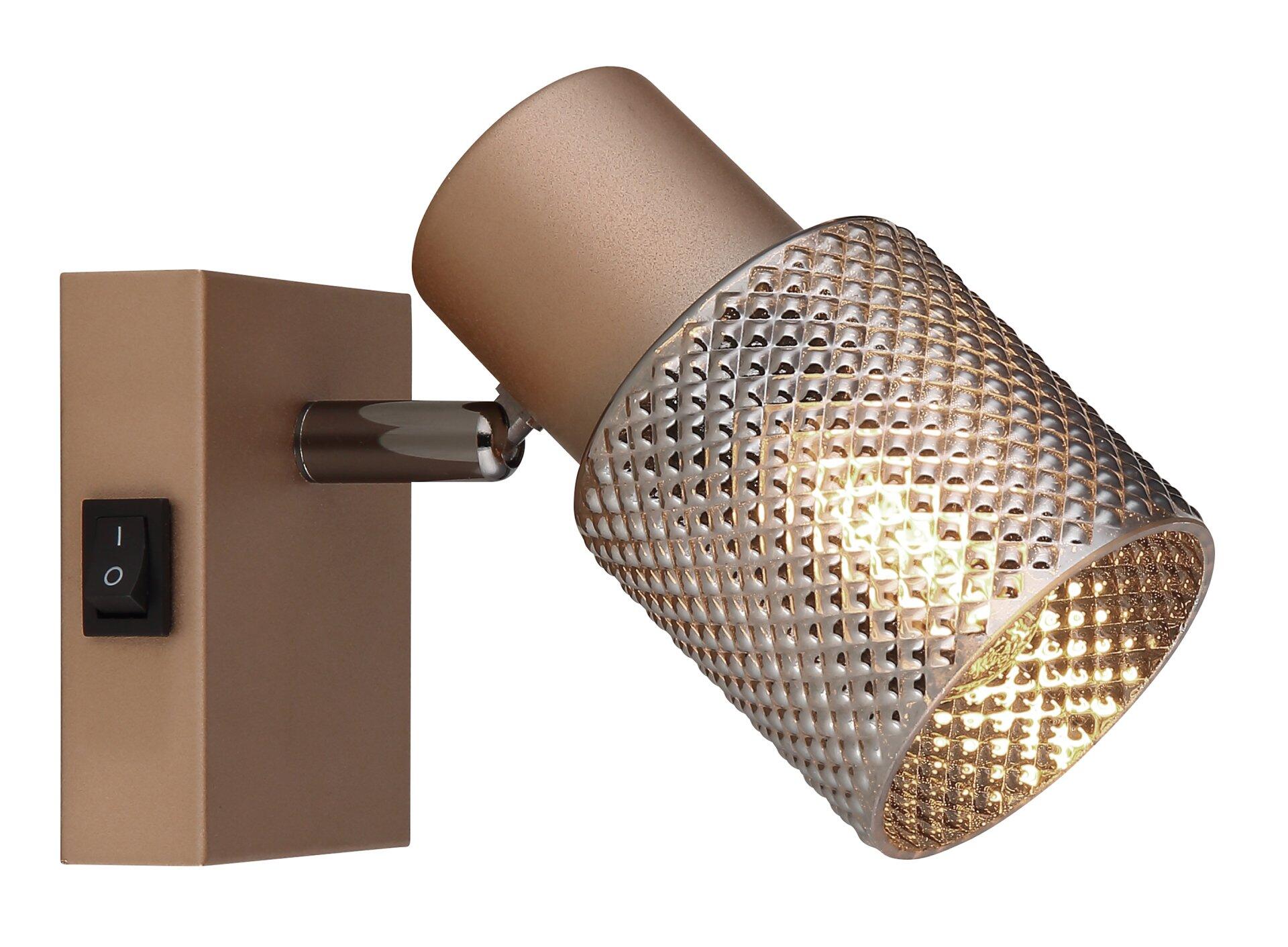 Wandleuchte SATELLA mit metallenem Arm, konischem Lampenschirm und Wippschalter zur einfachen Beleuchtungssteuerung.