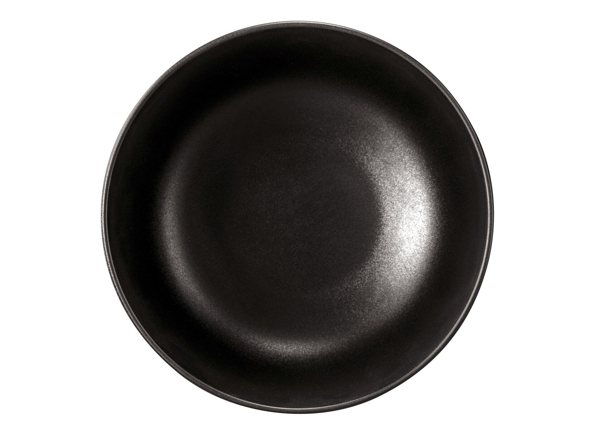 Müslischale Liberty in Velvet Black – Detailaufnahme des nach innen gewölbten, schwarzen Beckens mit matter Oberfläche.