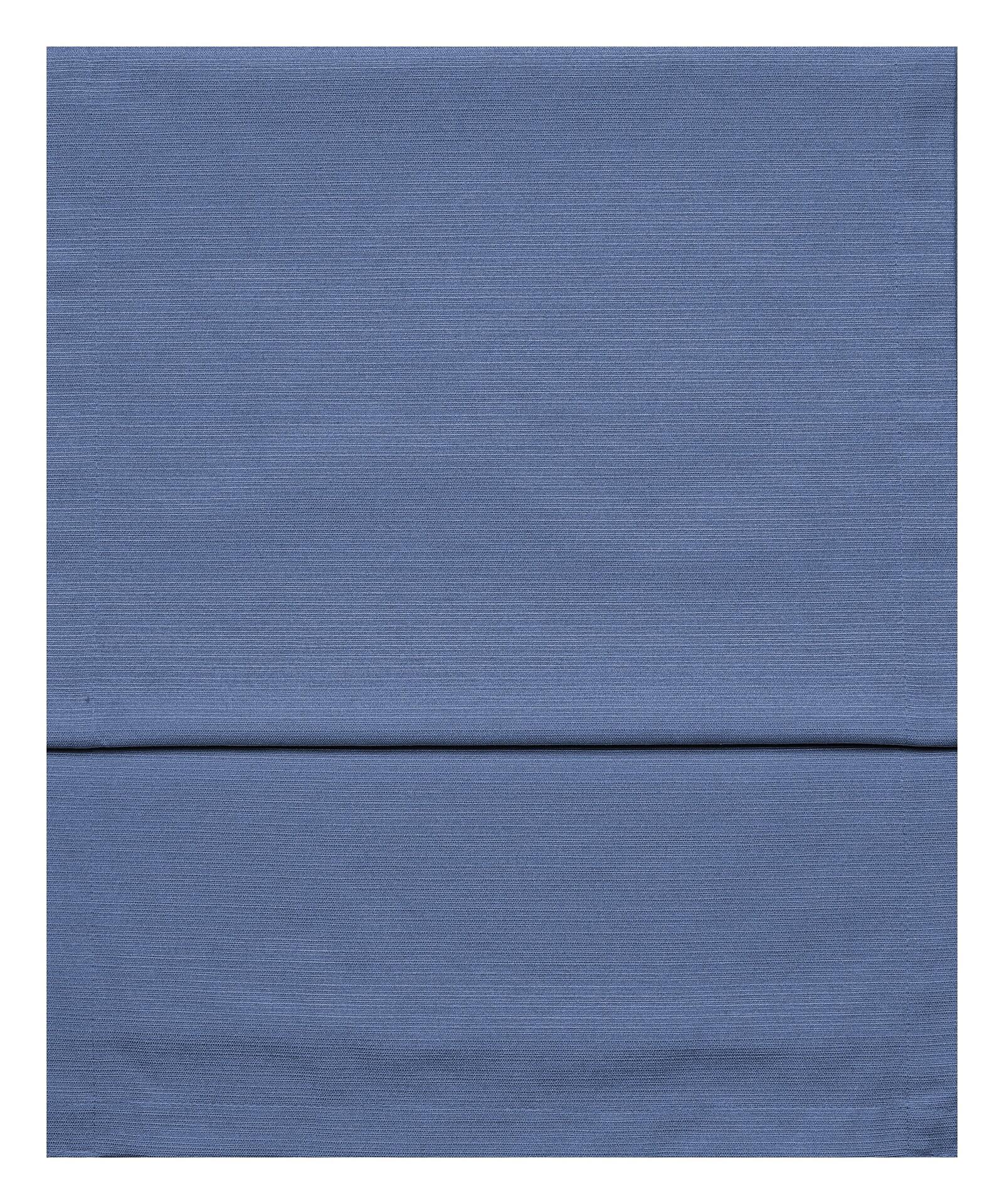 Blaue Tischläufer Fino aus Polyester und Baumwolle mit strukturierter Oberfläche.