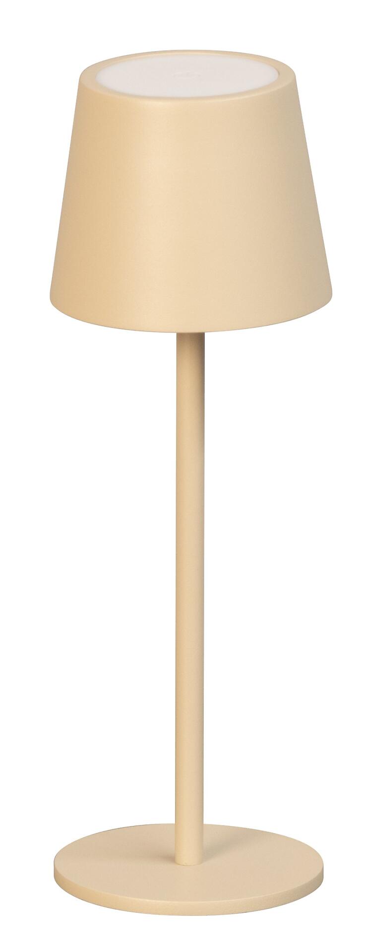Tischleuchte Roxi mit konischem Lampenschirm und Sensordimmer für stufenlos einstellbare Beleuchtung.