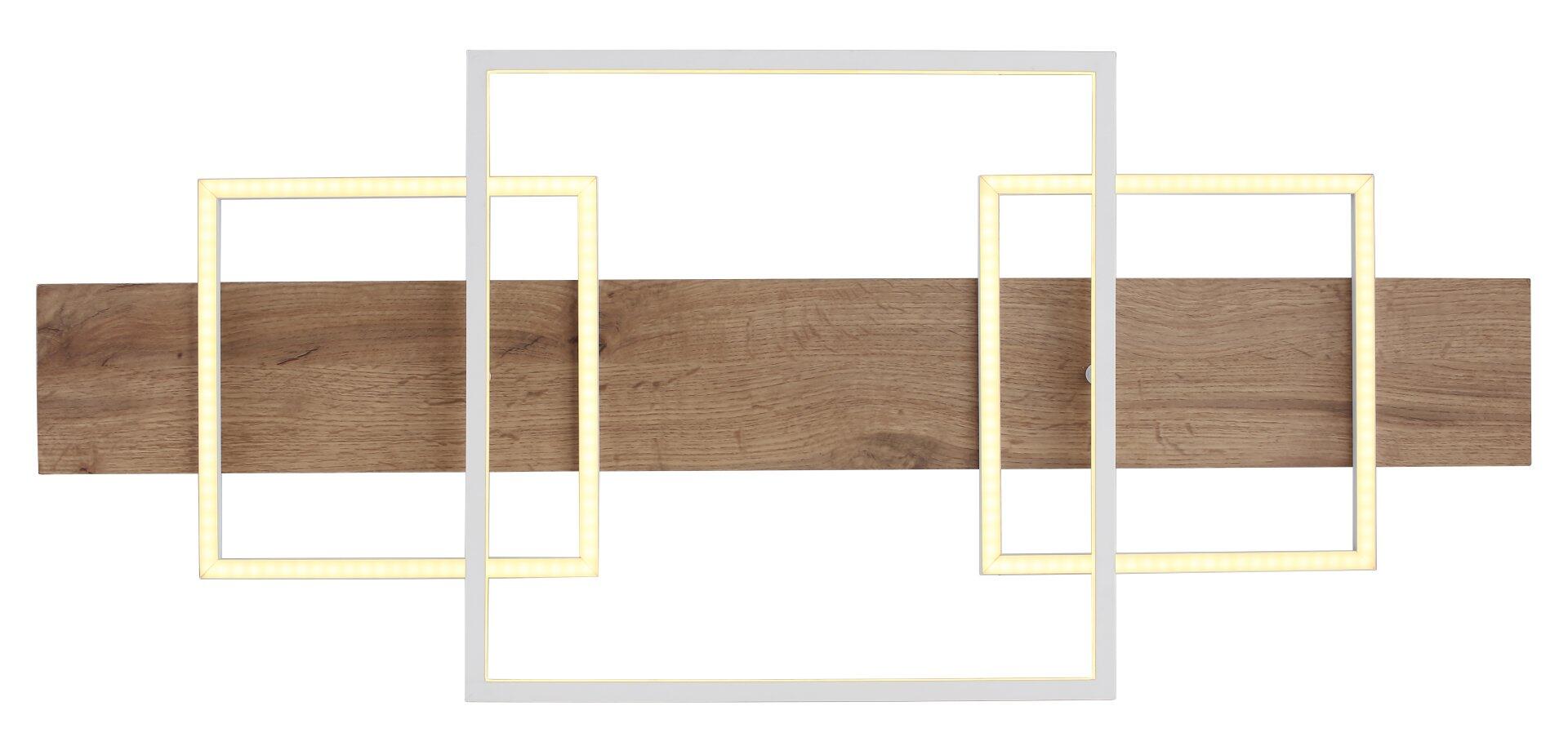 Deckenleuchte VANNIE I mit dimmbarem LED-Licht, dargestellt in warmweißem Licht und mit drei Helligkeitsstufen.