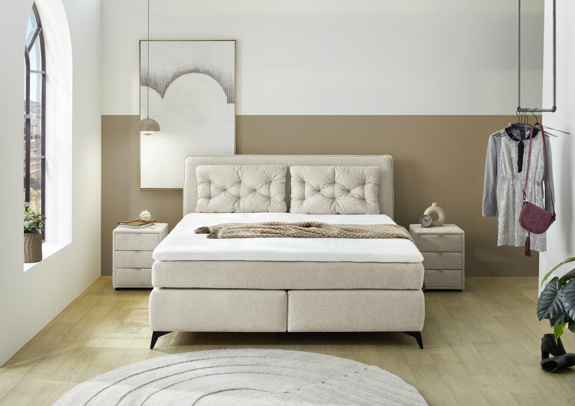 Boxspringbett, Chalet | Beige