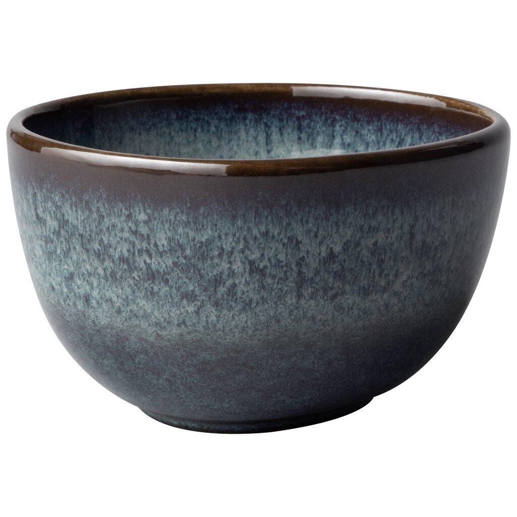 Keramik-Dipschälchen "Lave gris" von Villeroy & Boch mit rundem Design und strukturiertem Farbverlauf von Dunkelgrau zu Blau.