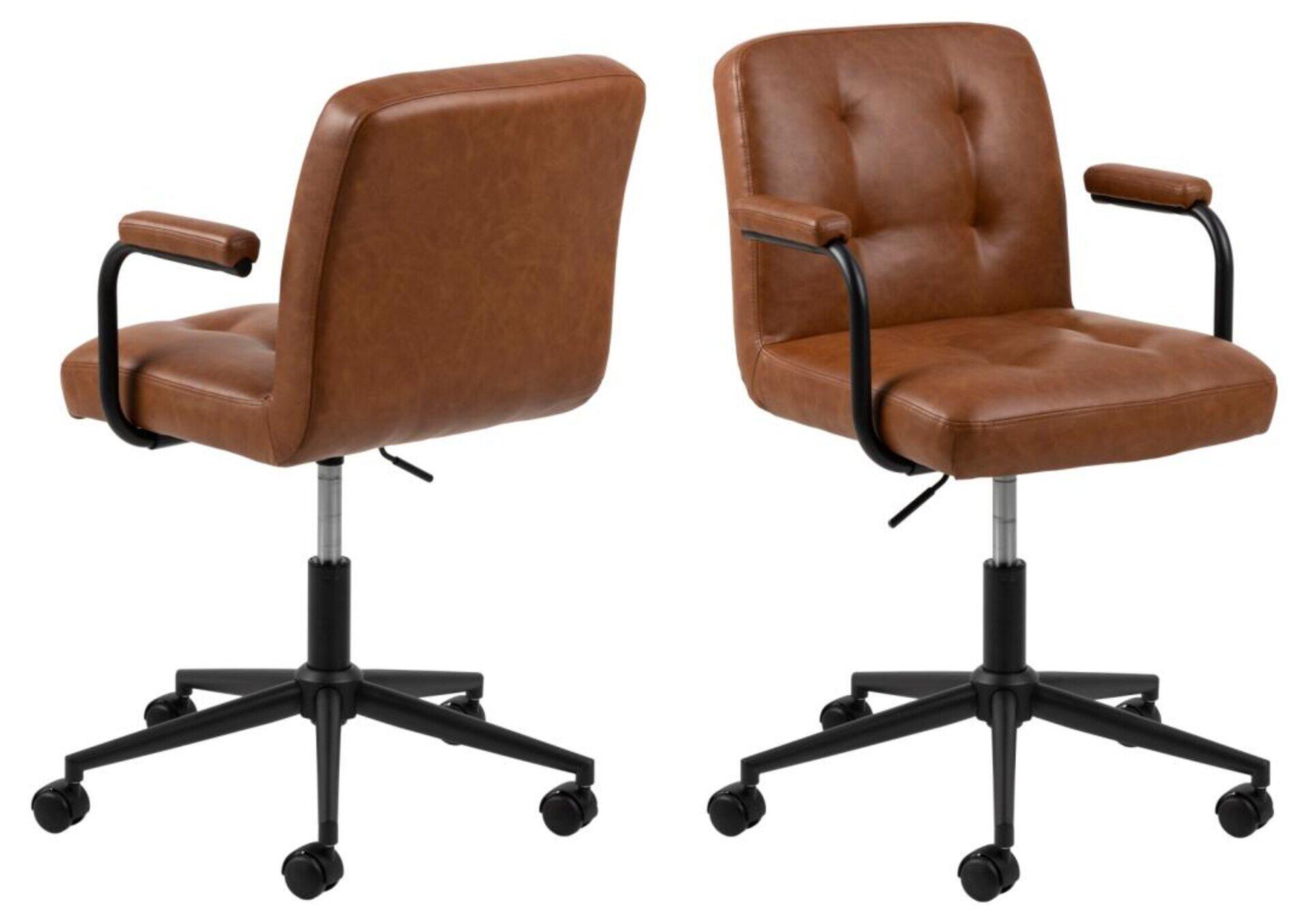 Actona Braun Schreibtischstuhl, Cosmo – Cognac – Ca. 56X88,5X59cm
