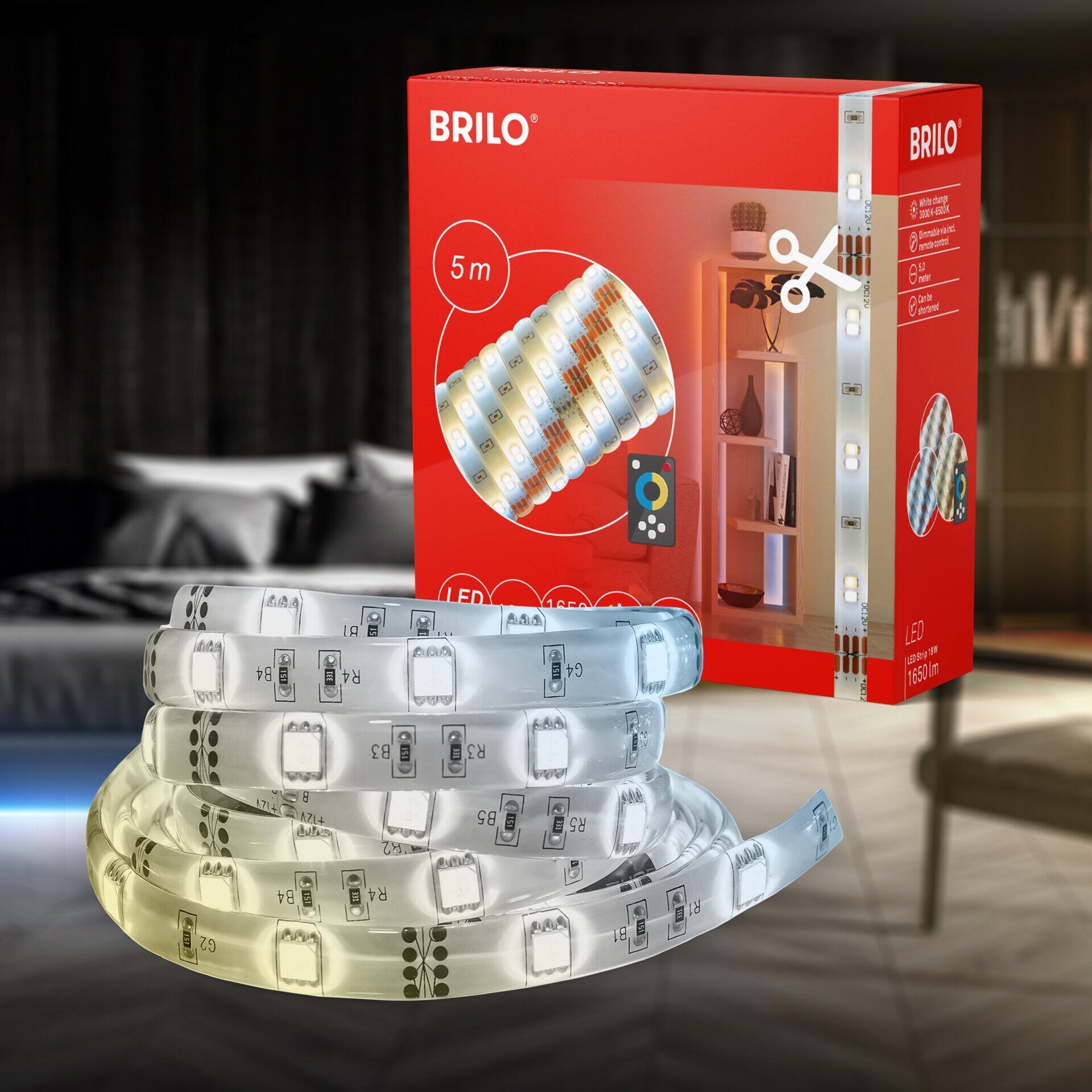 LED Band Led Superline in Zickzack-Form auf einer Verpackung, dargestellt mit warmweißem Licht und Angabe von Länge und Helligkeit.