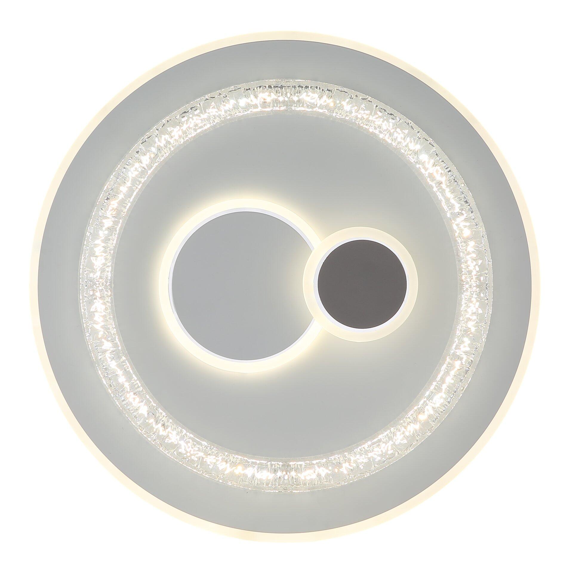 Deckenleuchte KRISWALL mit LED-Ring und schattiertem Design für indirekte Beleuchtung und warmweißes Licht.