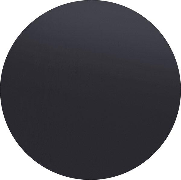 Schwarze, runde Tischplatte "Schickeria" mit matter Oberfläche und 1,80 cm Stärke.
