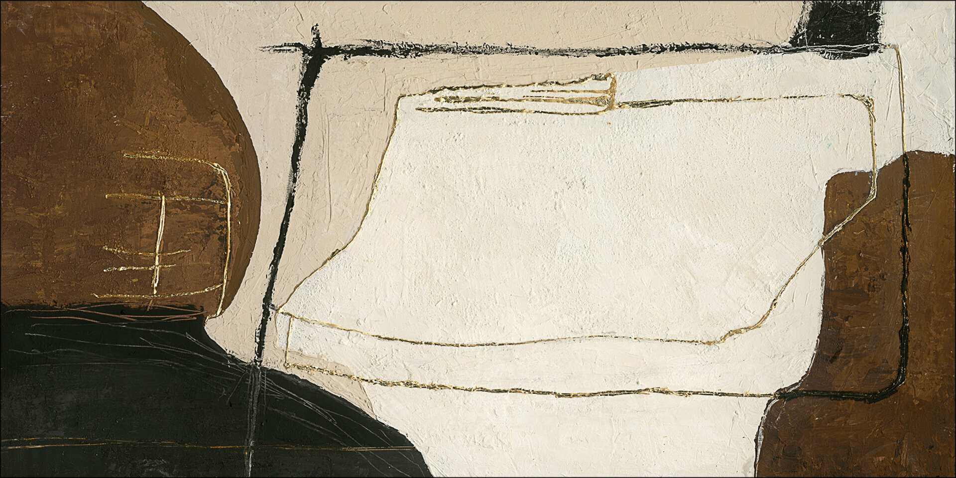 Handpainting, Minimal-Abstract-Gold II