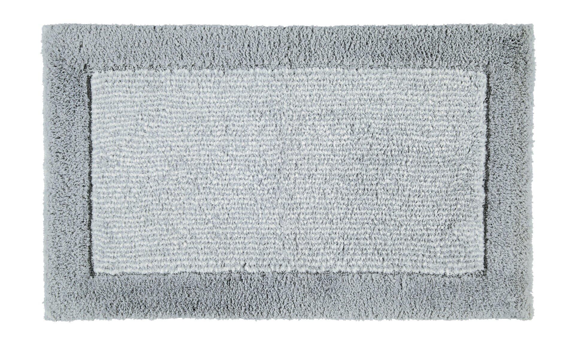 Rechteckige Fußmatte Two-Tone von CAWÖ in hellgrau mit strukturierter Oberfläche.