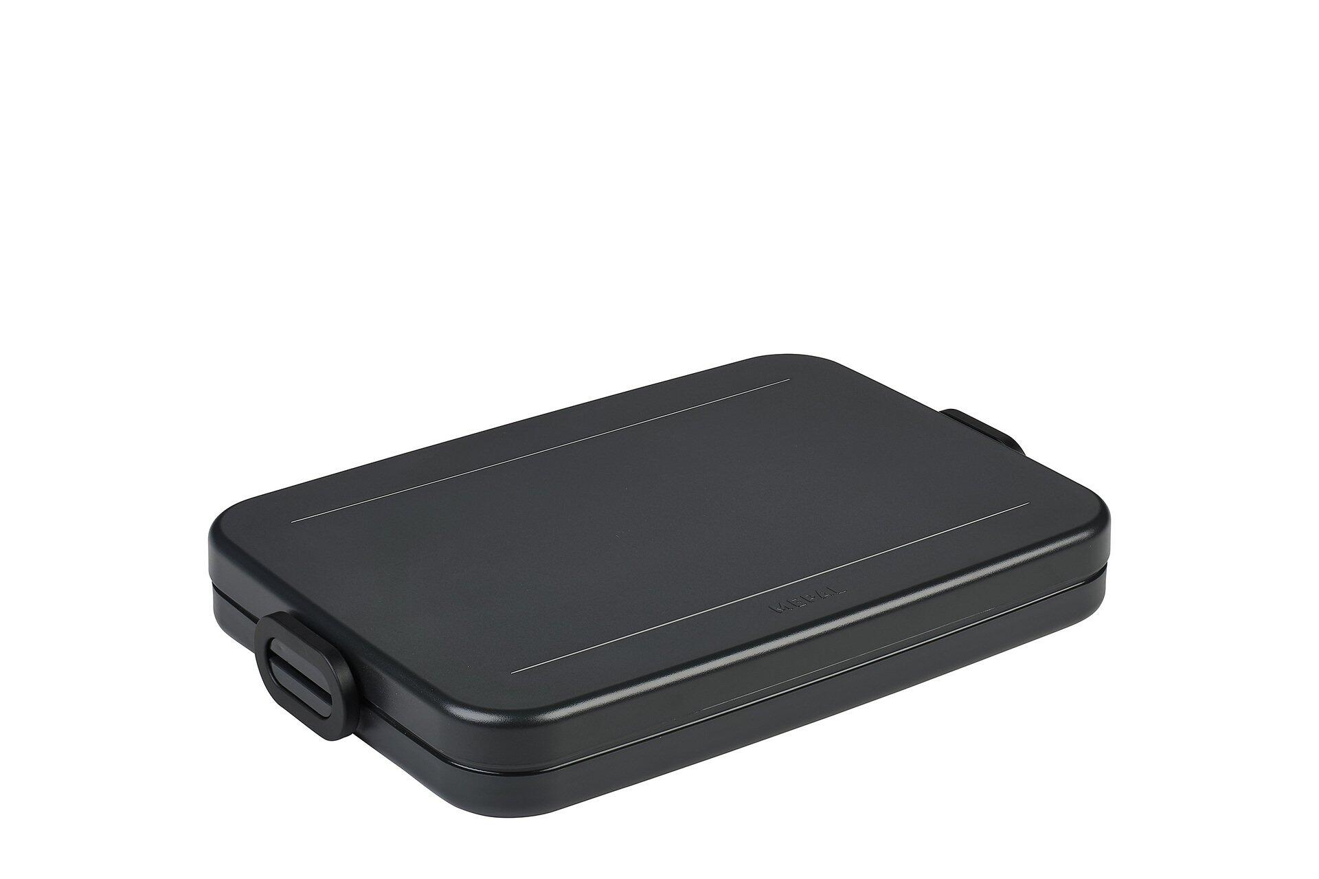 Mepal - Lunchbox Flach Take A Break - 800 ml - Nordic black | Ideale Brotdose für Laptoptasche oder Rucksack - Flach geformte Essensbox für 2 Sandwiches oder 4 Scheiben Brot - Bild 2