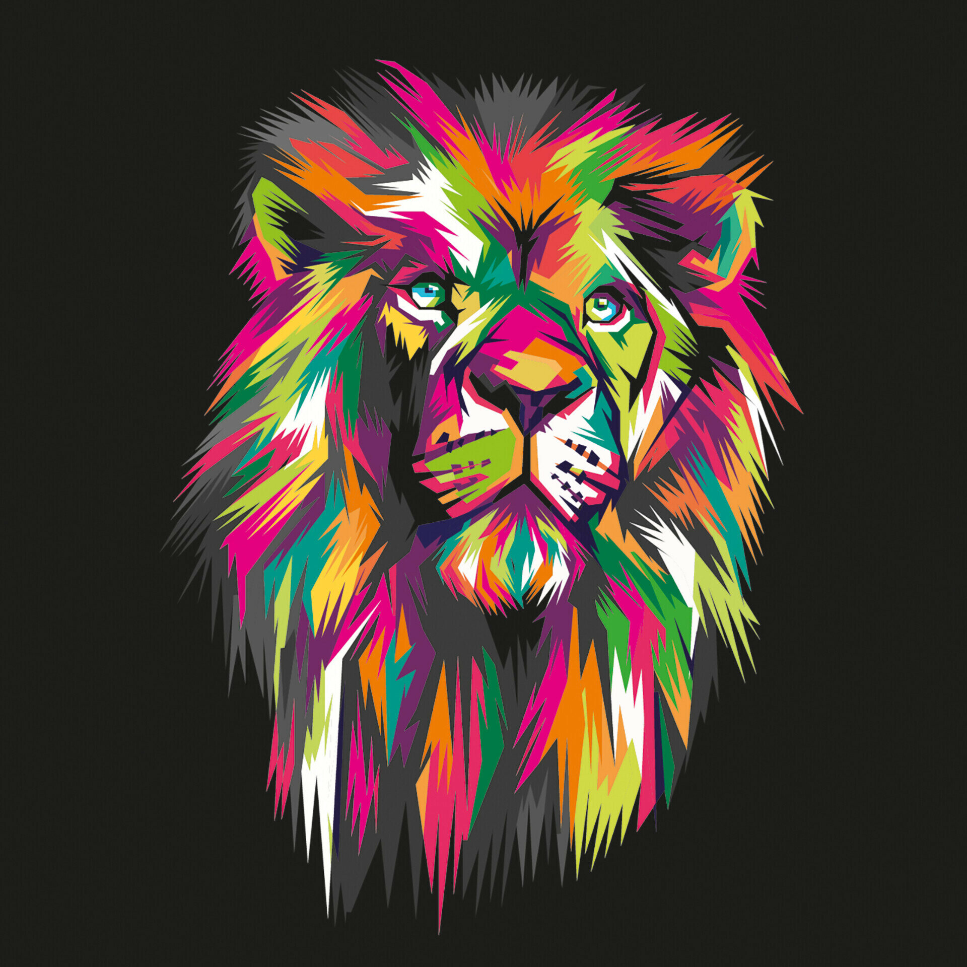 Glas-Art, Colorful Lion Head II