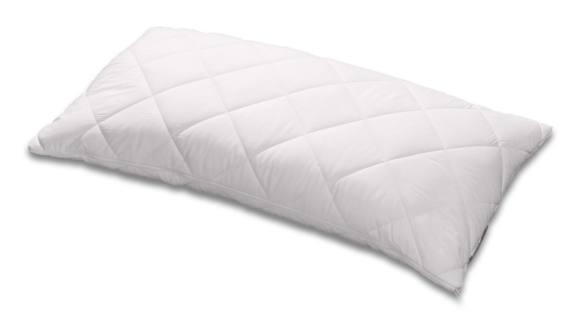 Easy Dream Kissen in Seitenansicht mit Diamant-Steppung und Reißverschluss für abnehmbaren Bezug.