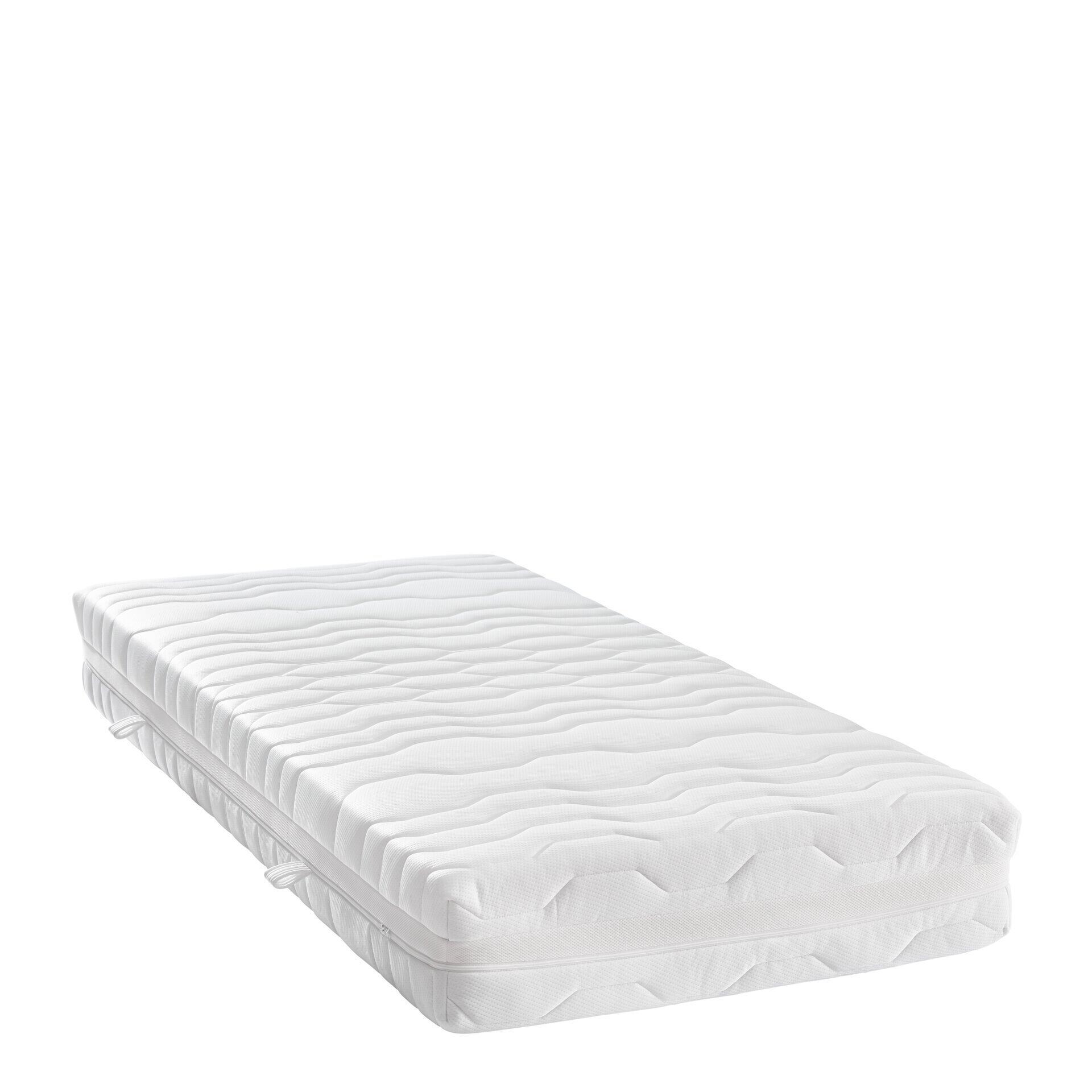 Babybett-Topper DormiSpring T660 mit gewellter Quilt-Steppung und abnehmbarem Reißverschlussbezug.