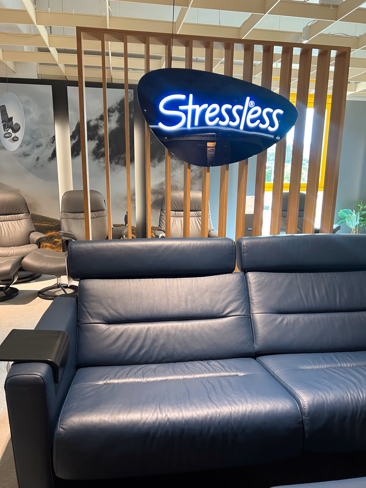 Ledergarnitur + Hocker