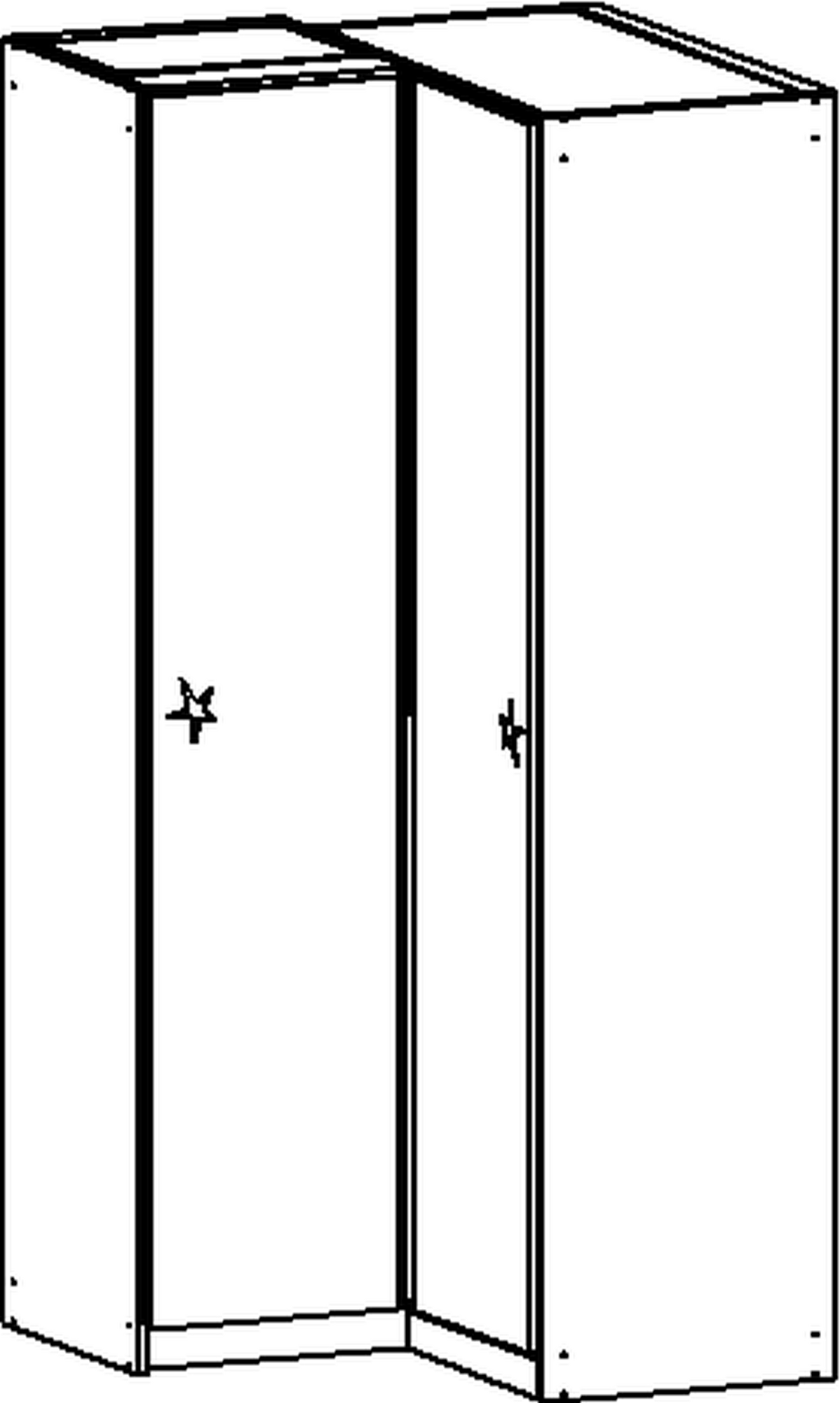 Drehtüren-Eckschrank, Alabama