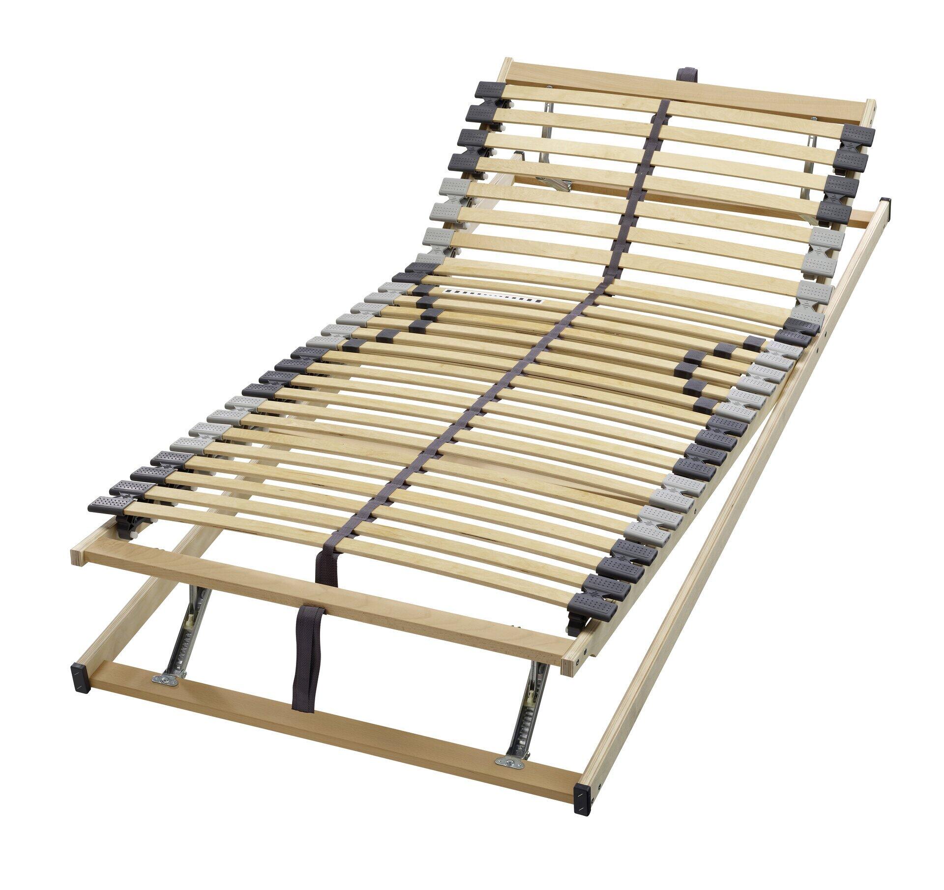 Lattenrost Duo 28 KF mit 7 Liegezonen und flexiblen Gurtbändern für erhöhten Liegekomfort, Frontalperspektive.
