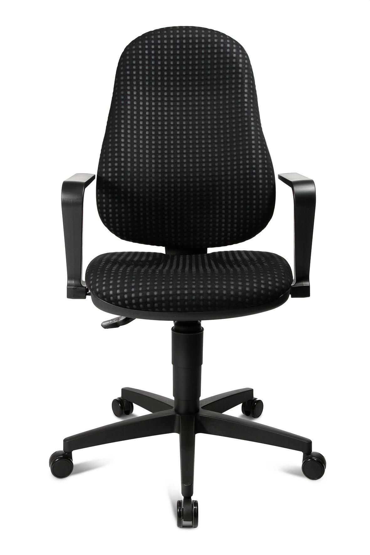 Bürostuhl Point 25 mit fünf Rollen, verstellbarer Nackenstütze und ergonomischen Armlehnen, präsentiert auf weißem Hintergrund.