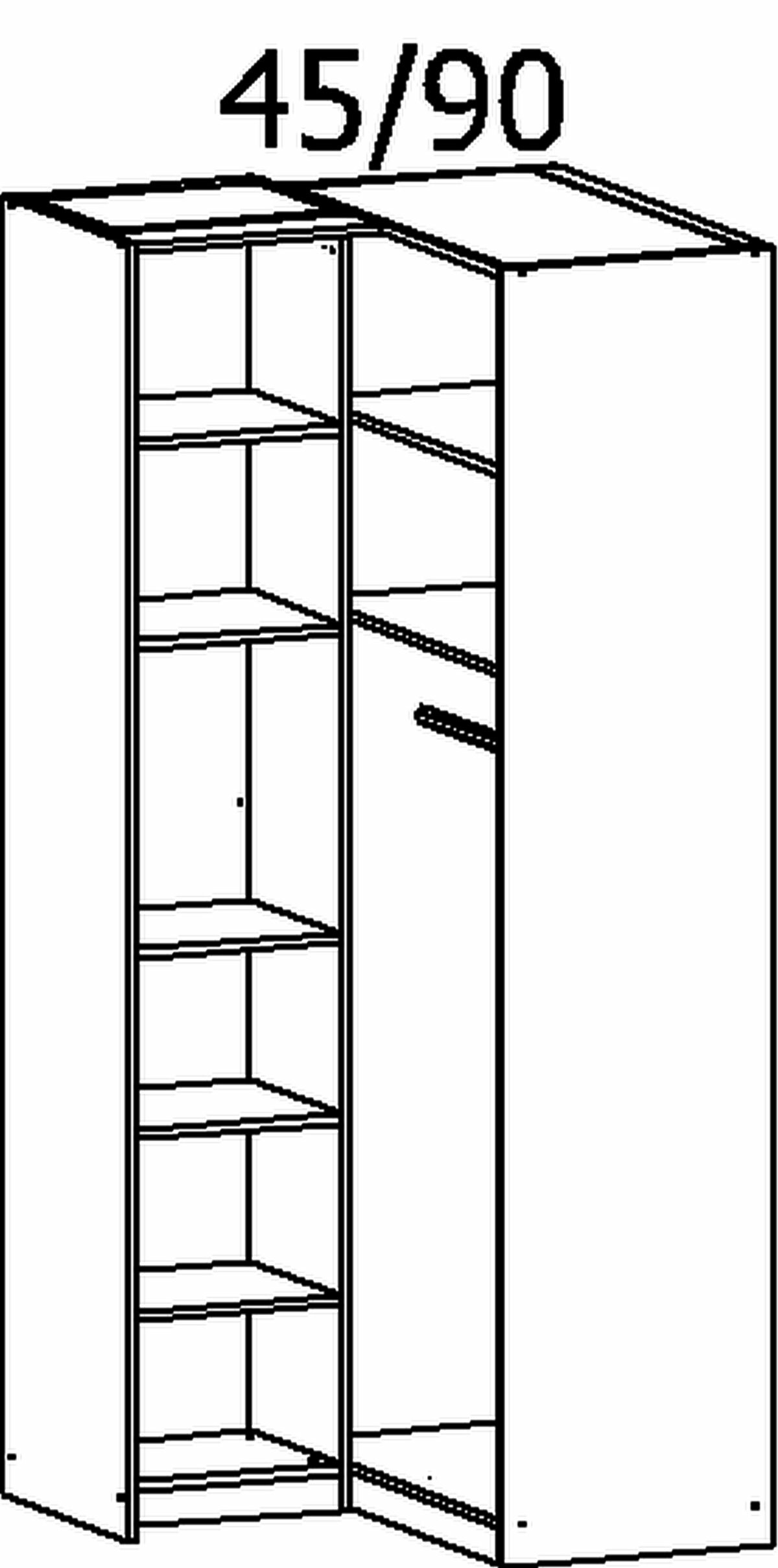 Drehtüren-Eckschrank, Alabama
