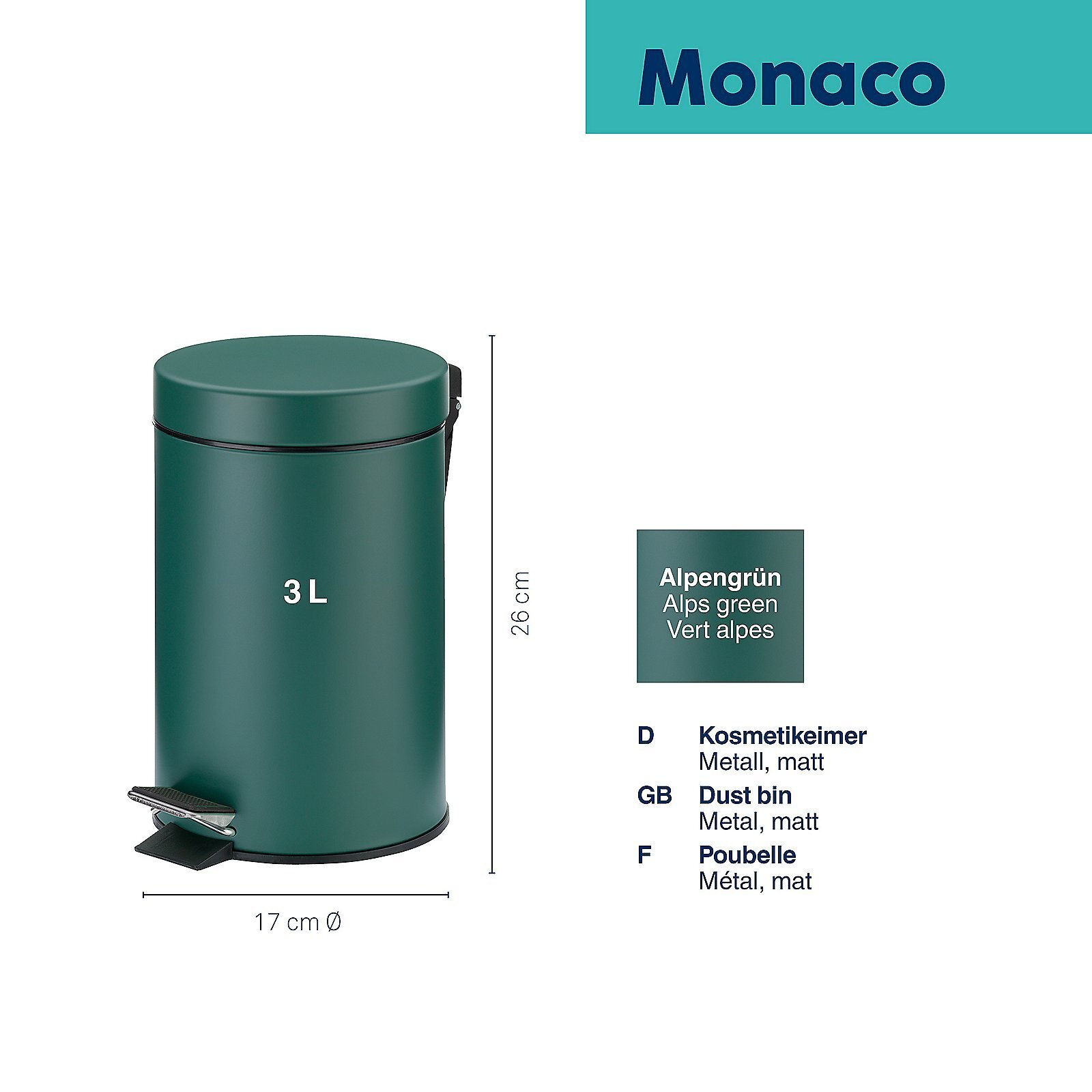 Kosmetikeimer, Monaco