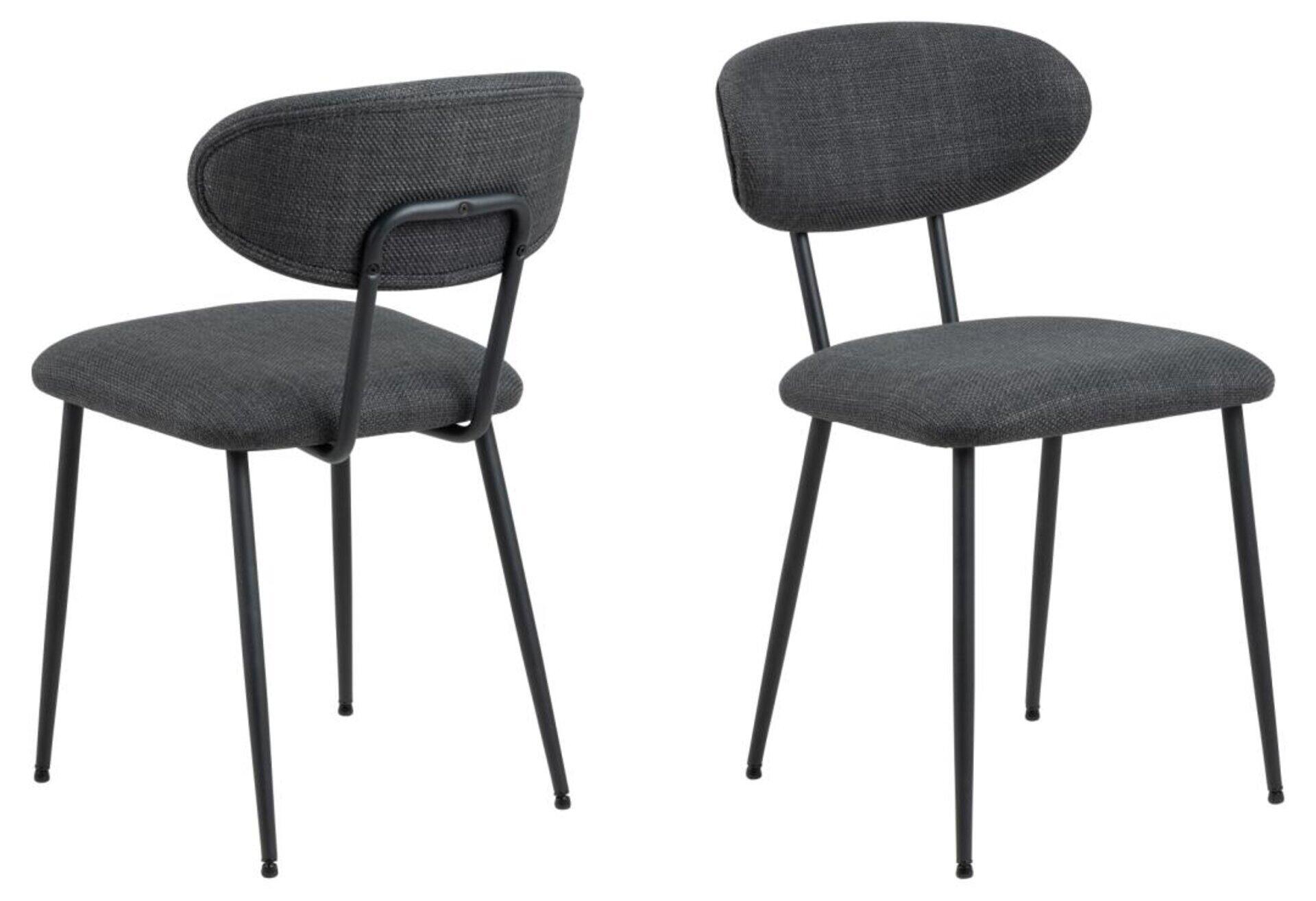 Actona Braun Esszimmerstuhl, Denise – Dunkelgrau – Ca. 43,5X78,5X53cm