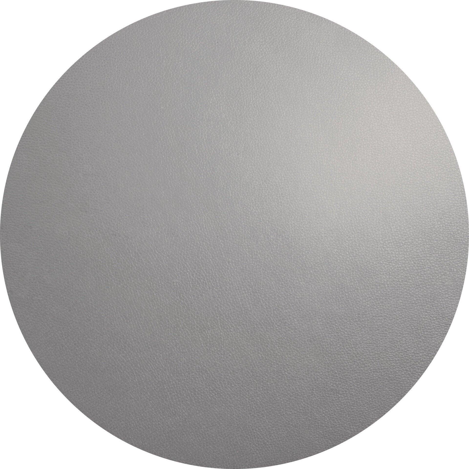 Tischset rund, Leather – Grau – ca. Ø 38cm H: 0,2cm