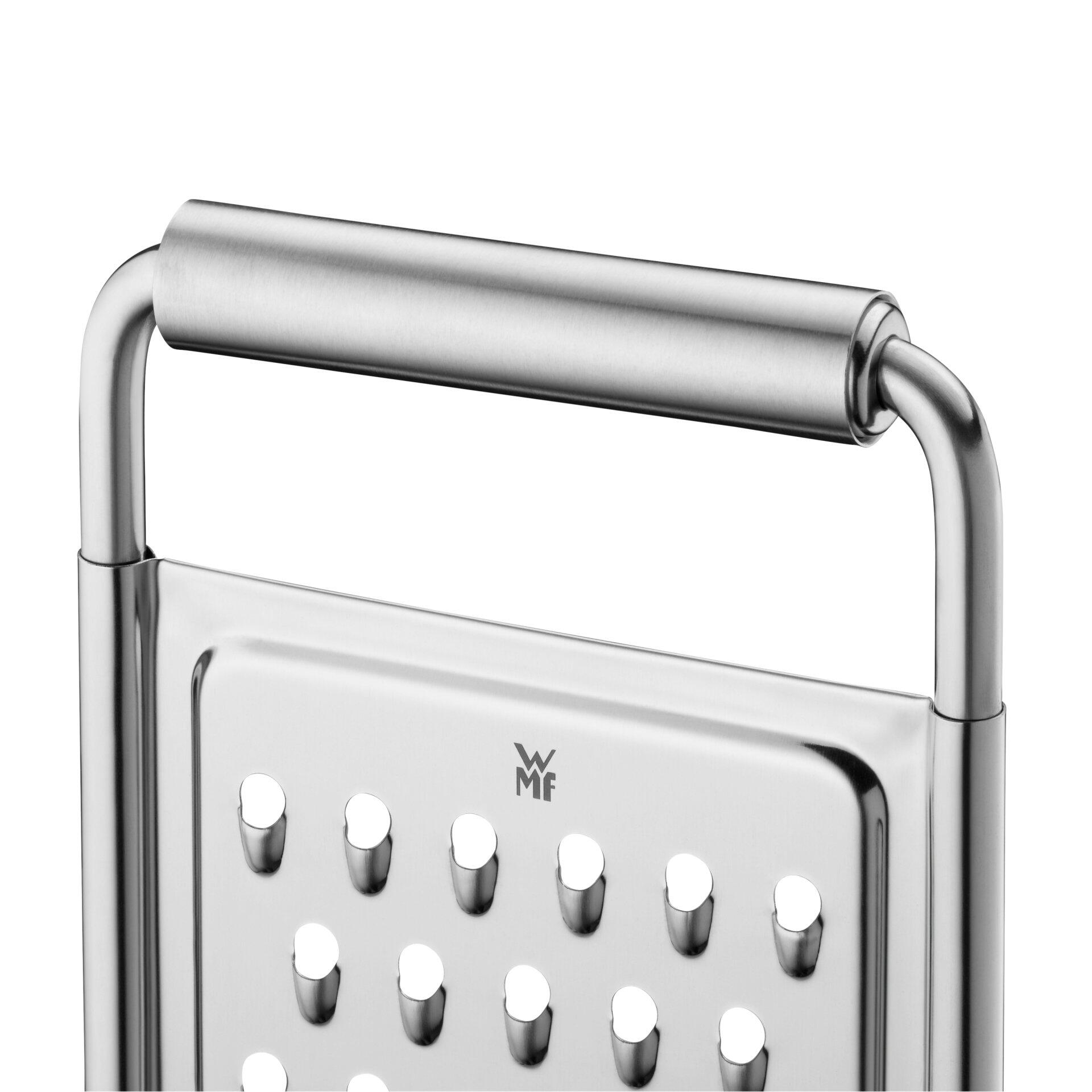 WMF Universalreibe aus Edelstahl mit ergonomischem Griff und runder Reibfläche.