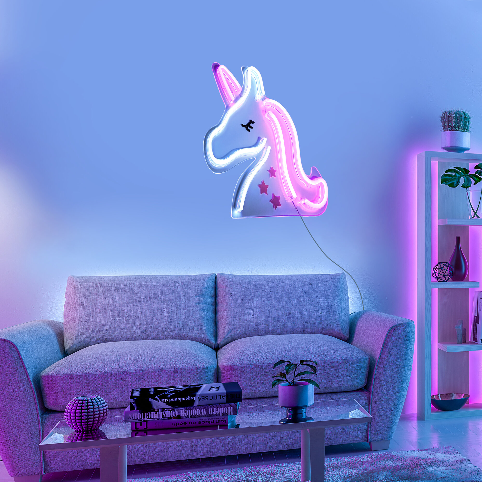 Neon-LED-Bild, Neon-Unicorn