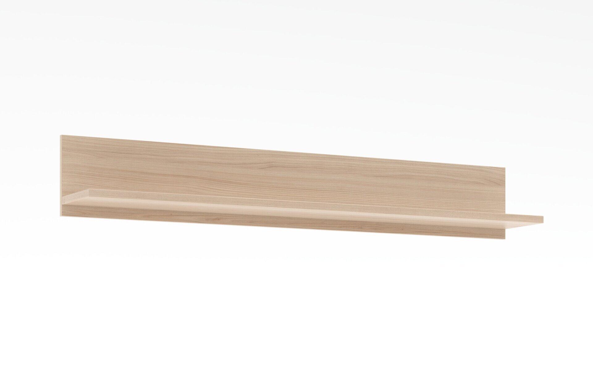 Schwebendes Wandboard Tibor-G mit Basalt Holzstruktur MDF-Front und Holzboden, dargestellt in gerader Perspektive mit breiter Basis und herausragender Ablagefläche.